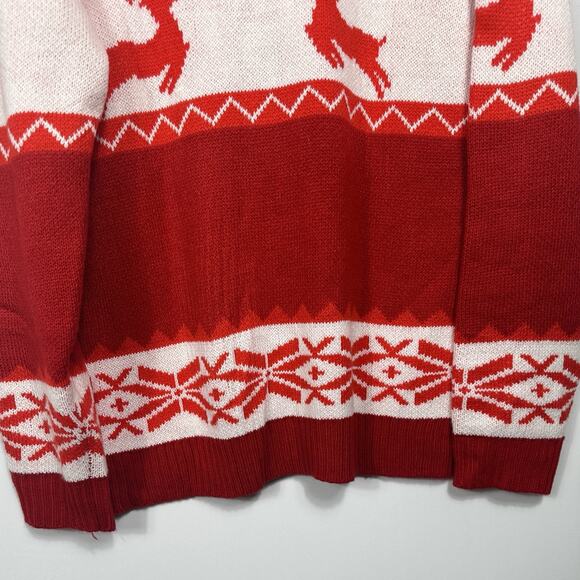 COOFANDY Men’s XL Red Reindeer Christmas Cardigan Sweater Shawl Collar Fair Isle - Picture 11 of 11